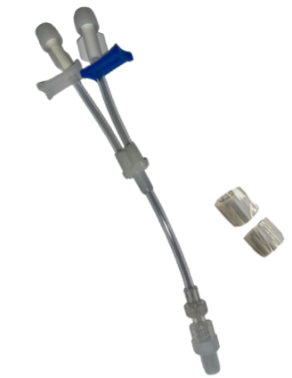 Extensor 2 Vias Clamp Luer Lock NEO com Tampas